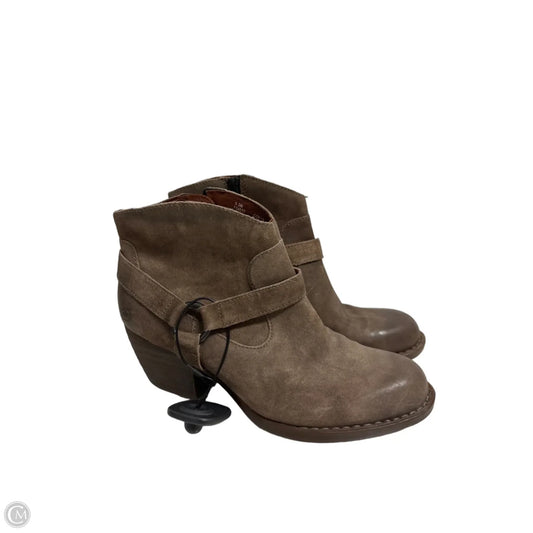 Boots Ankle Heels By Born In Taupe, Size: 9.5