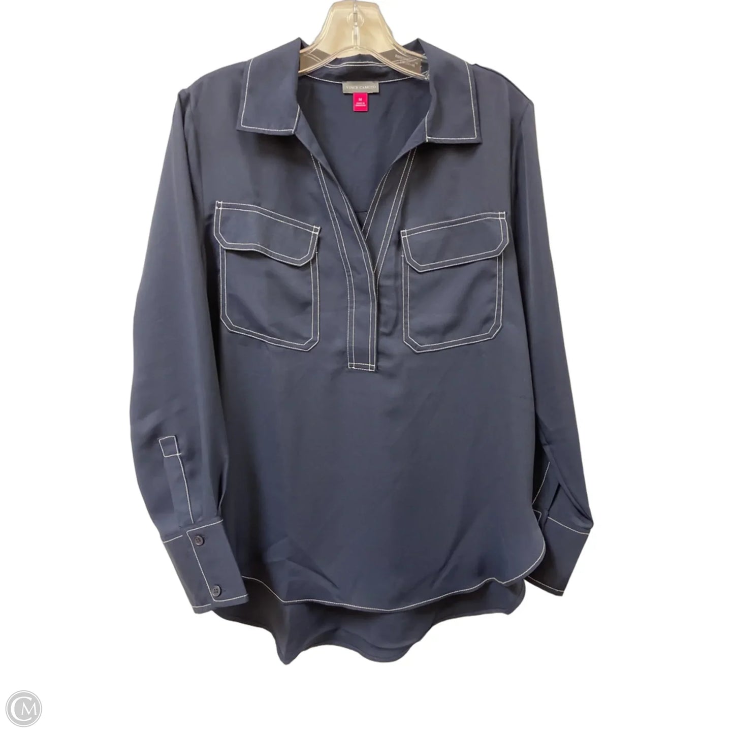 Top Long Sleeve By Vince Camuto In Navy, Size: M