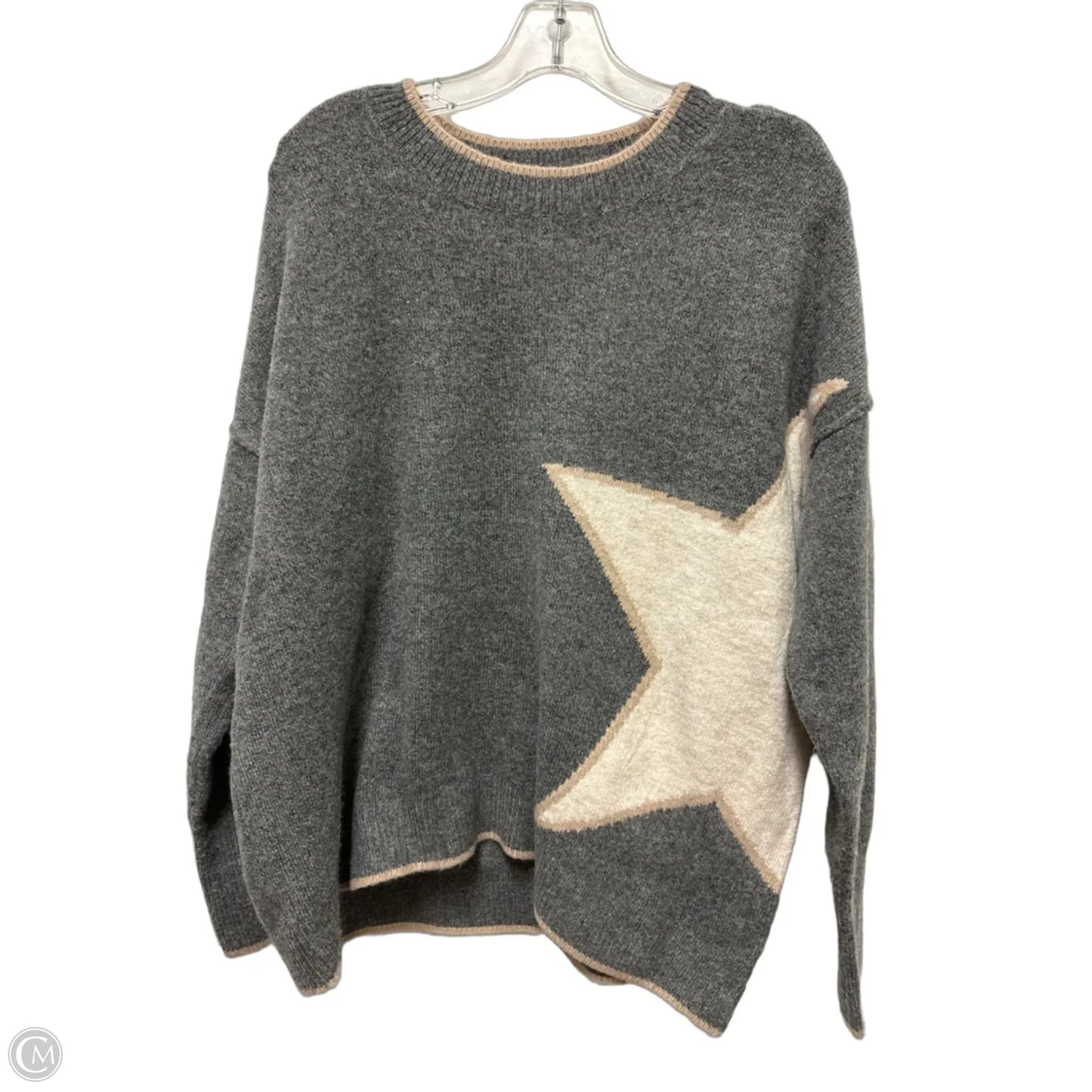 Sweater By Vince Camuto In Grey & Tan, Size: M