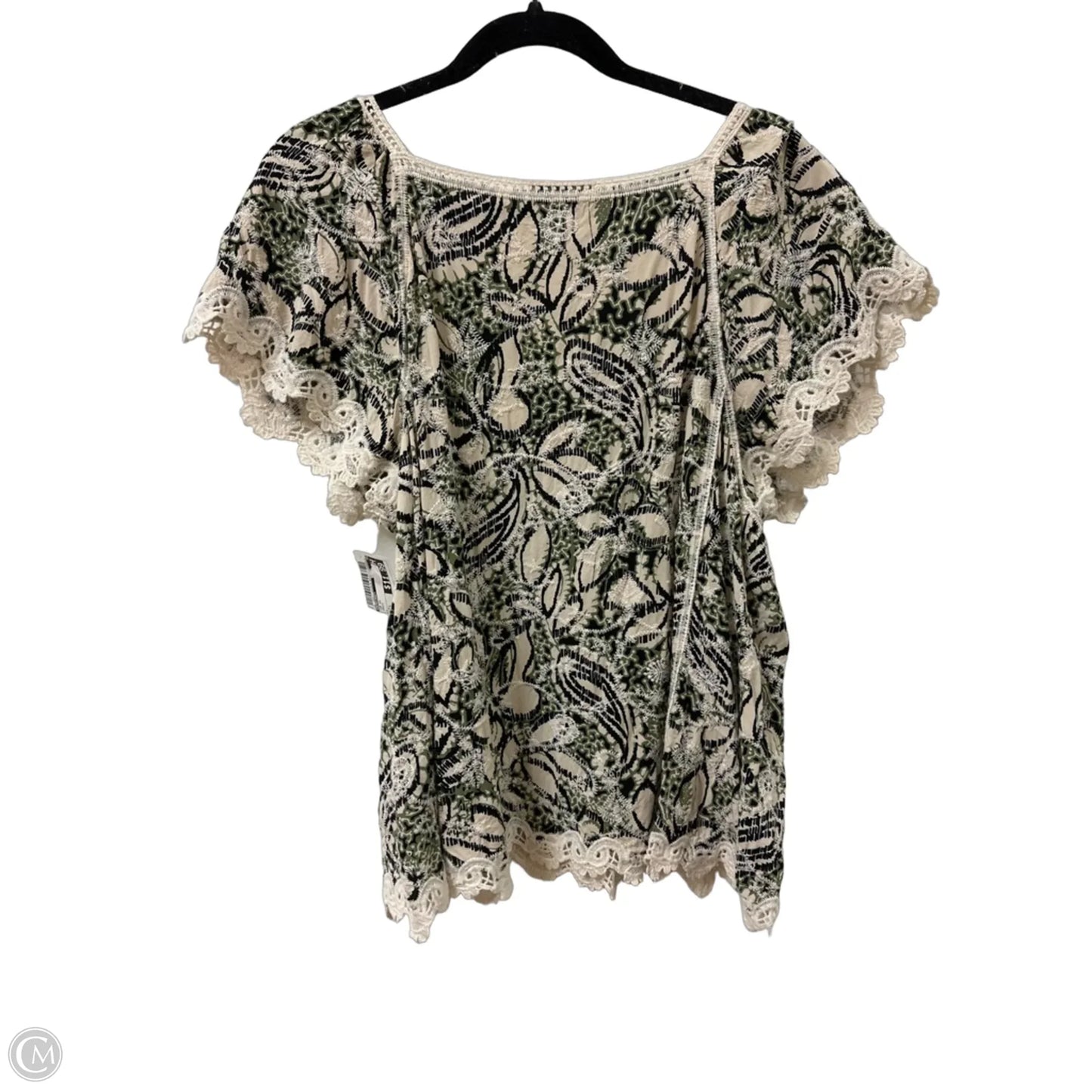 Top Short Sleeve By Democracy In Green, Size: L