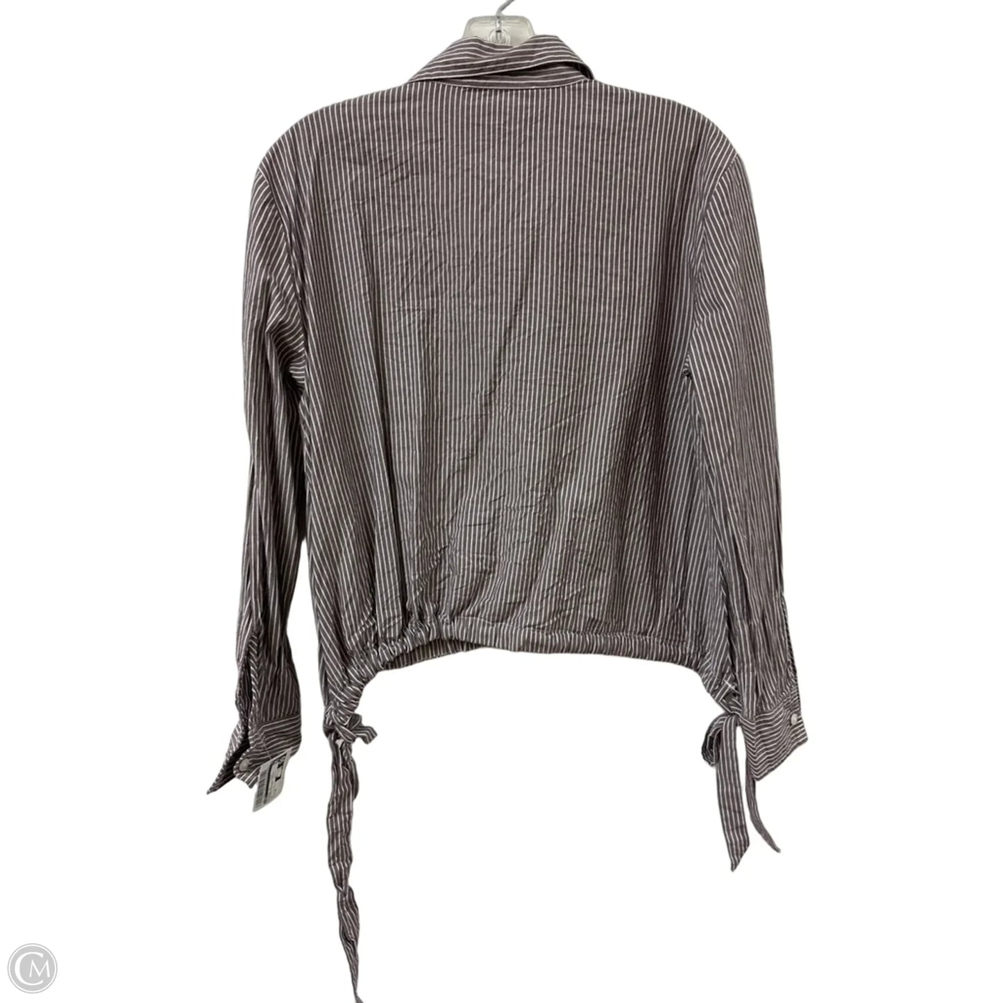 Blouse Long Sleeve By Loft In Striped Pattern, Size: M
