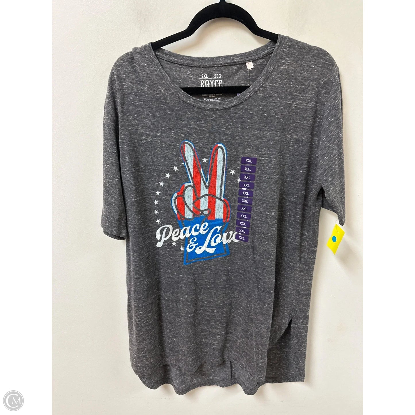 Top Short Sleeve By Clothes Mentor In Grey, Size: 2x