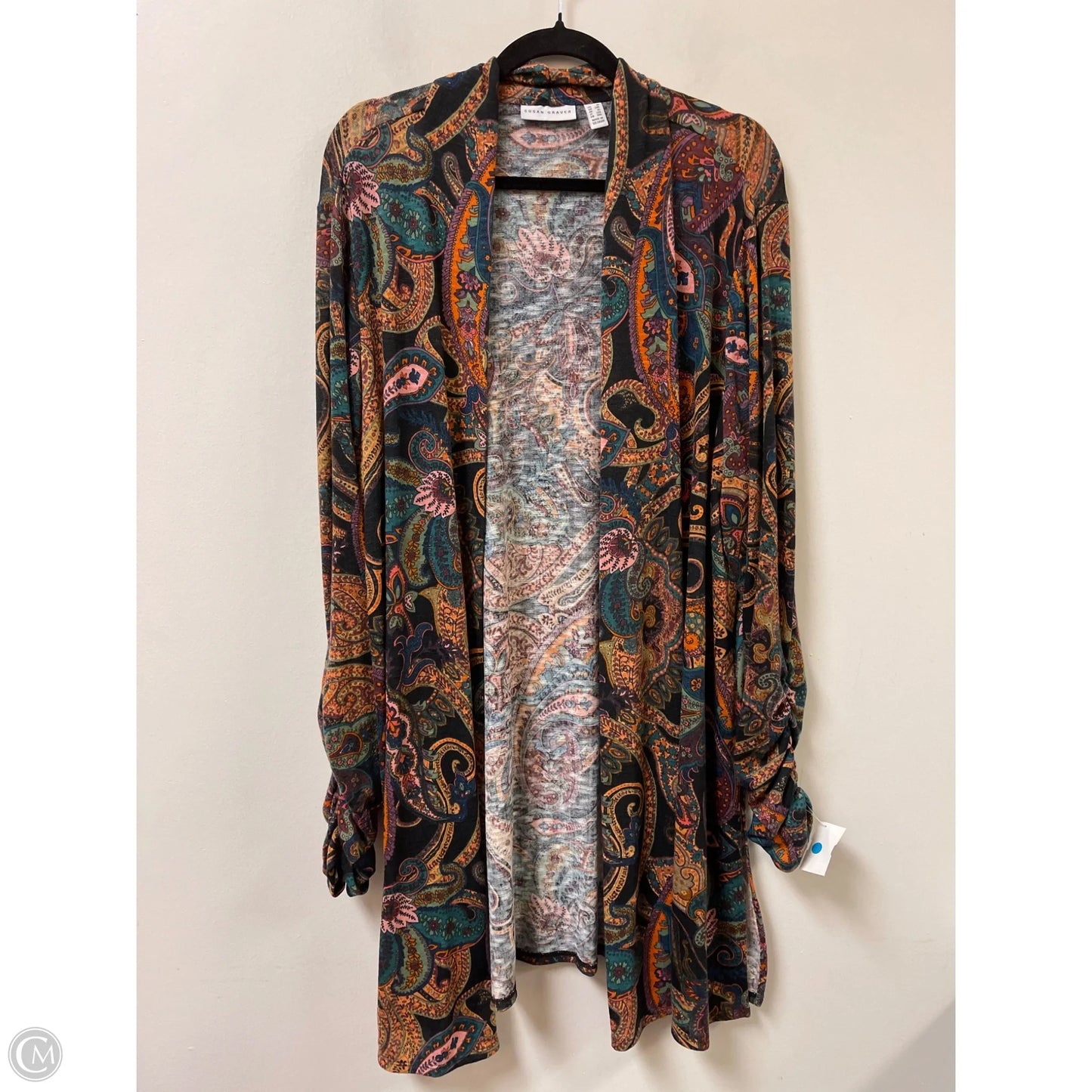 Sweater Cardigan By Susan Graver In Multi-colored, Size: 1x