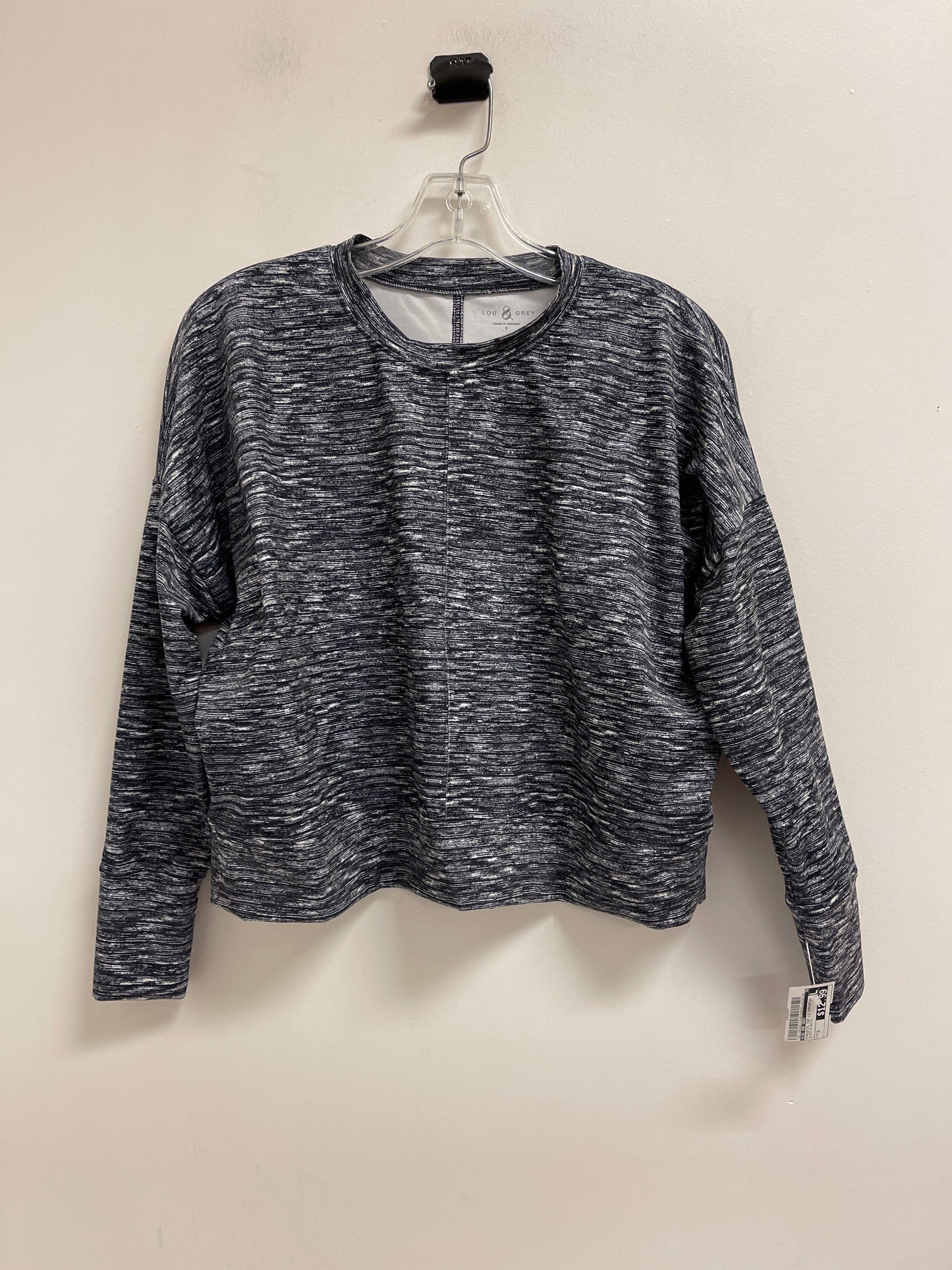 Athletic Top Long Sleeve Crewneck By Lou And Grey In Black & White, Size: S