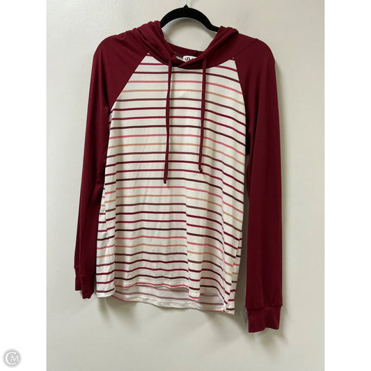 Sweatshirt Hoodie By Pulse In Red & White, Size: S