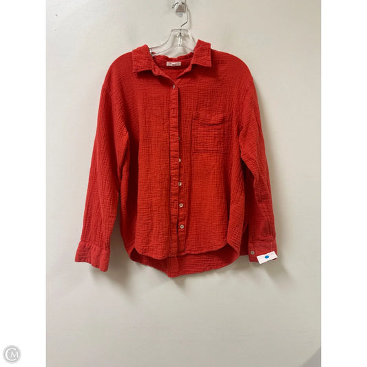 Blouse Long Sleeve By Maurices In Orange, Size: M
