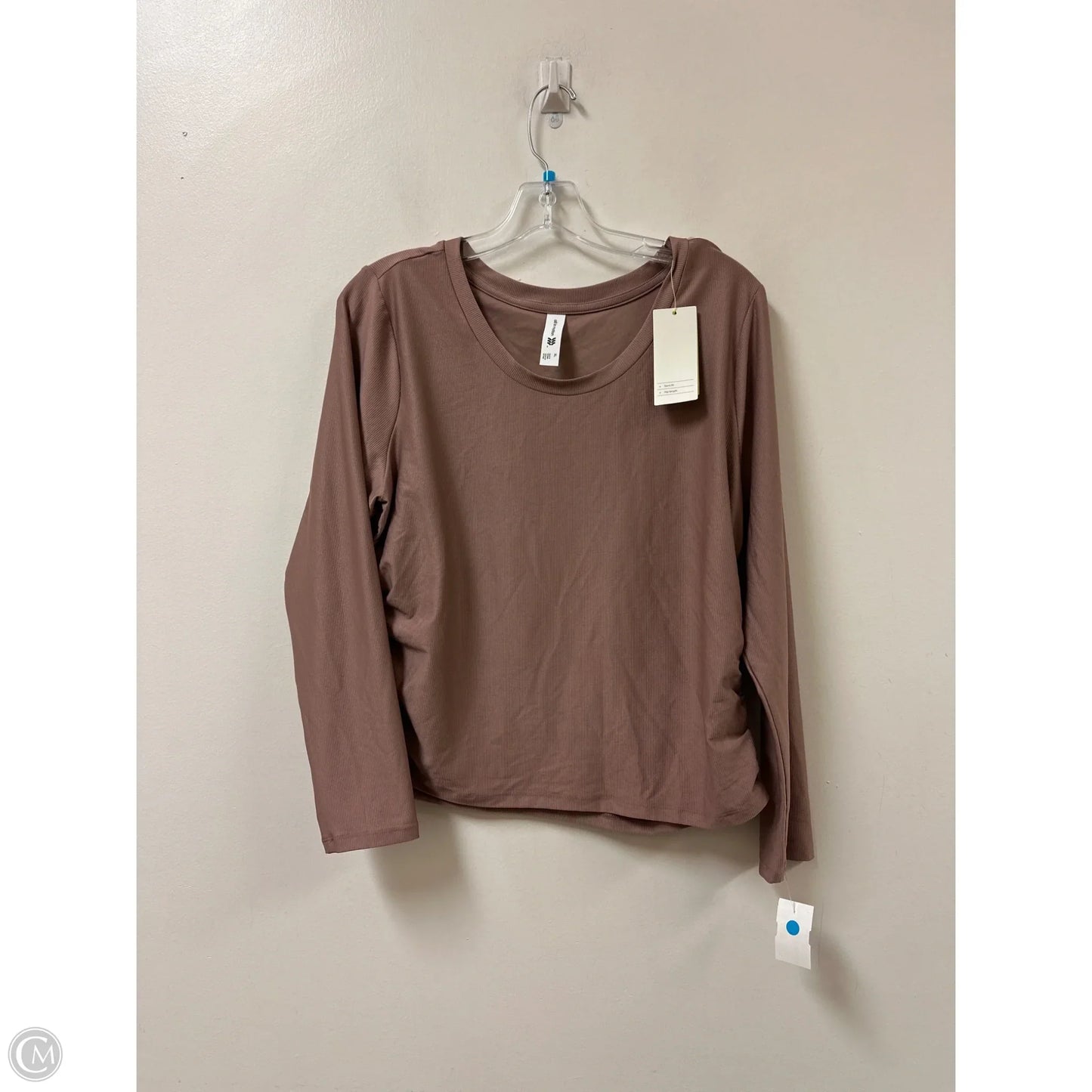 Athletic Top Long Sleeve Collar By All In Motion In Beige, Size: Xl