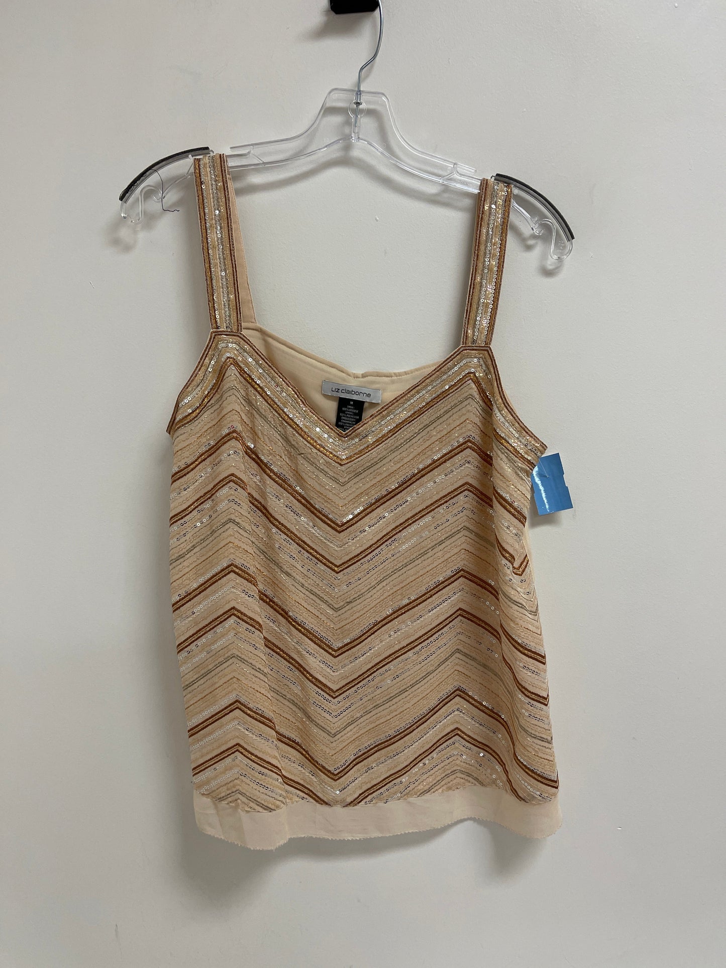 Top Sleeveless By Liz Claiborne In Beige, Size: M