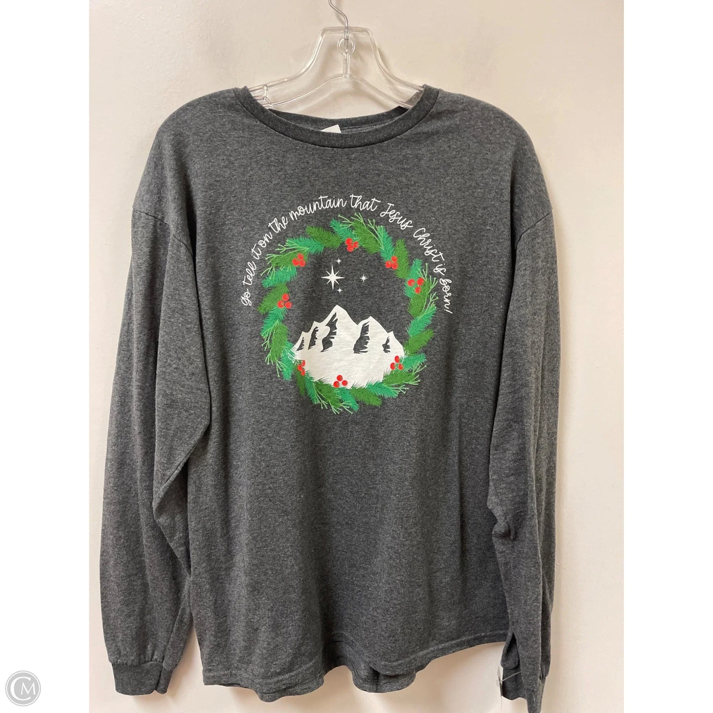 Top Long Sleeve By Clothes Mentor In Grey, Size: L