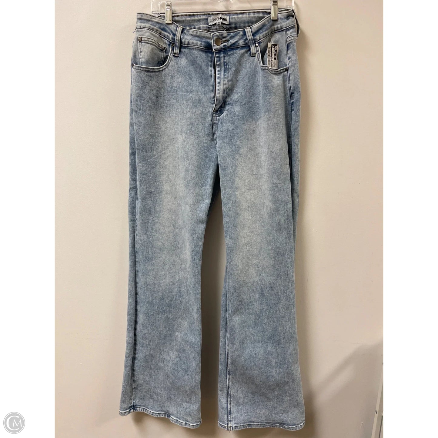 Jeans Wide Leg By Fashion Nova In Blue Denim, Size: 14