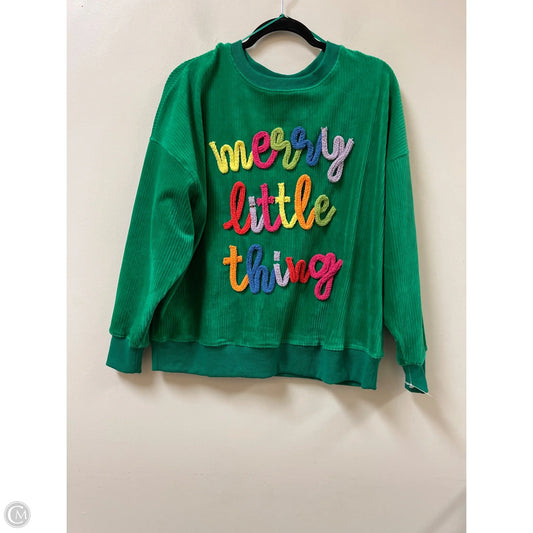 Sweatshirt Crewneck By Peach Love Cream California In Green, Size: S