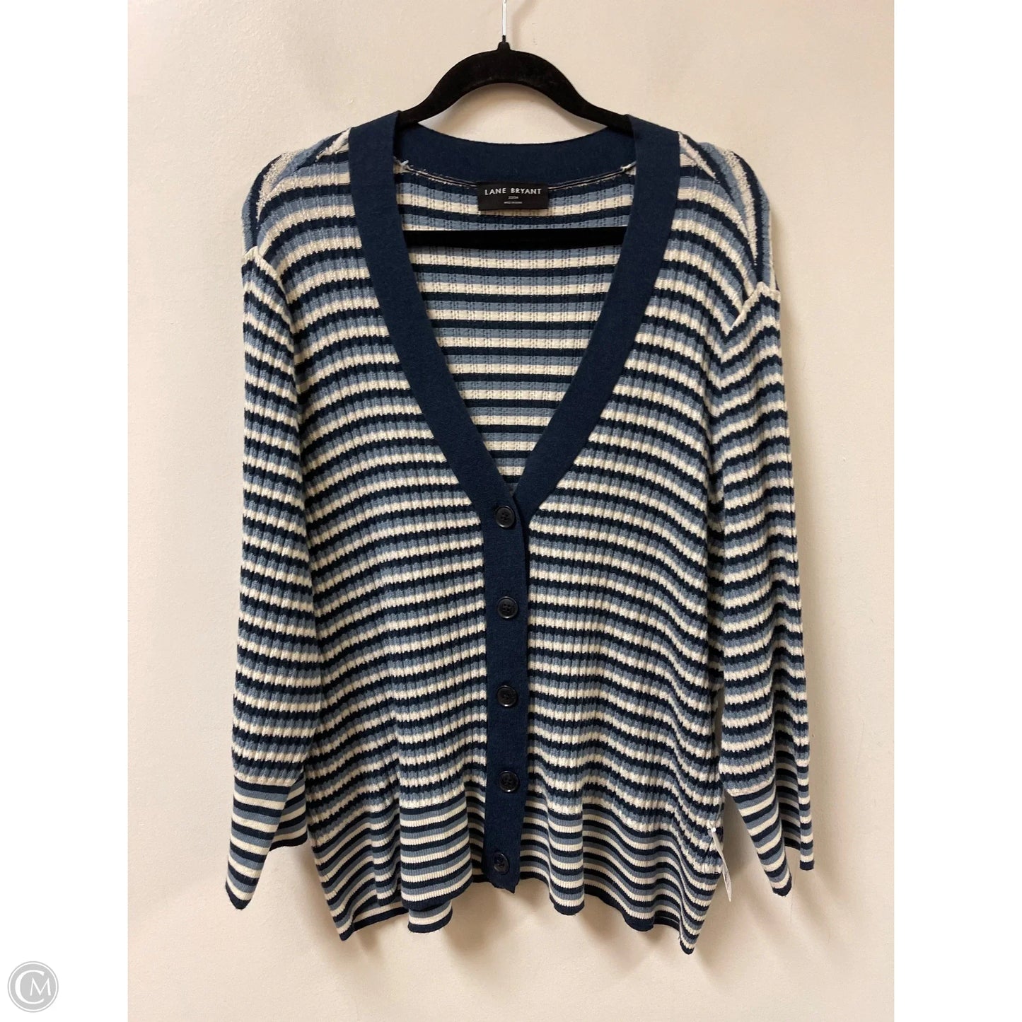 Sweater Cardigan By Lane Bryant In Striped Pattern, Size: 3x