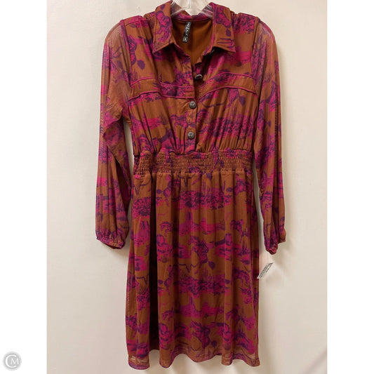 Dress Casual Midi By Clothes Mentor In Brown & Purple, Size: S