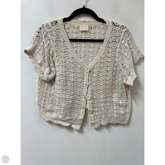 Sweater Cardigan By Good Luck Gem In Cream, Size: M