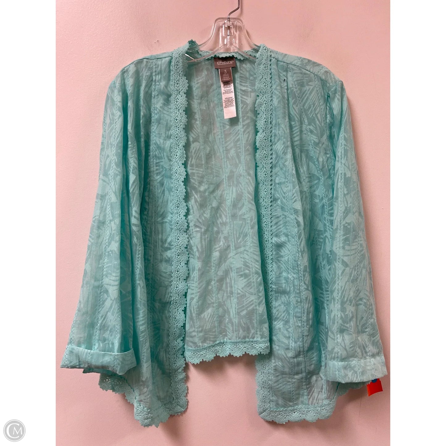 Cardigan By Chicos In Aqua, Size: Xl