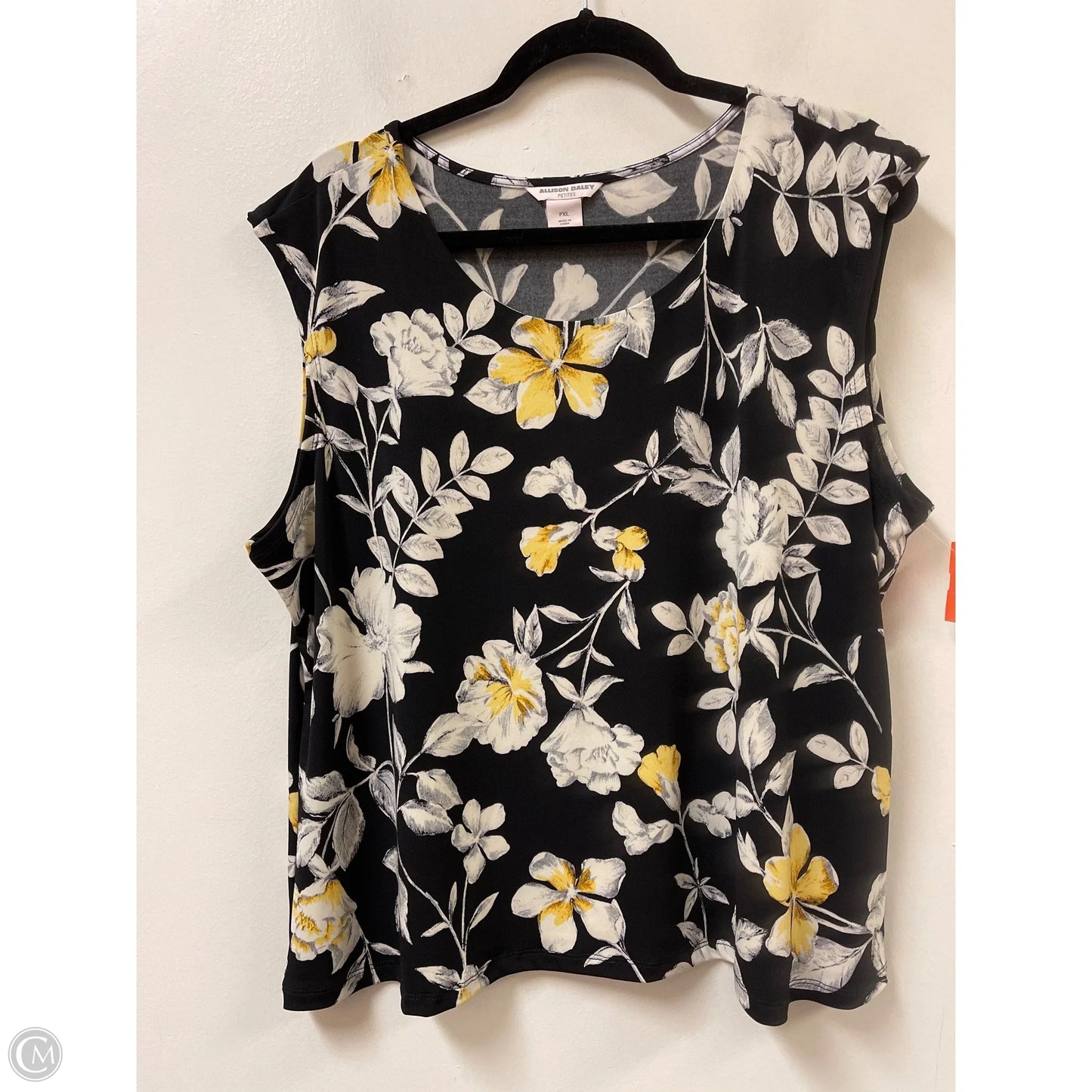 Top Sleeveless By Allison Daley In Black & White, Size: Xlp