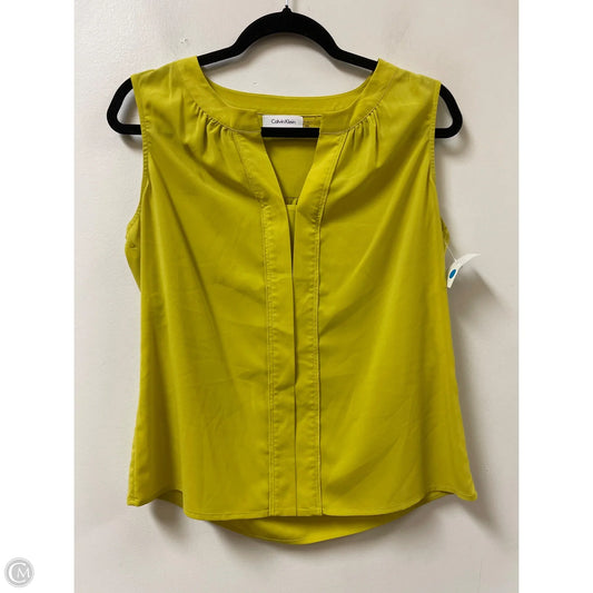 Top Sleeveless By Calvin Klein In Chartreuse, Size: M