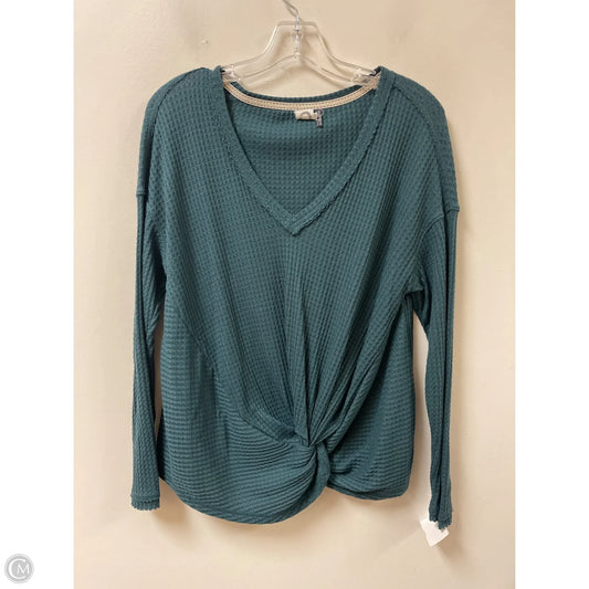 Top Long Sleeve By Anthropologie In Teal, Size: M
