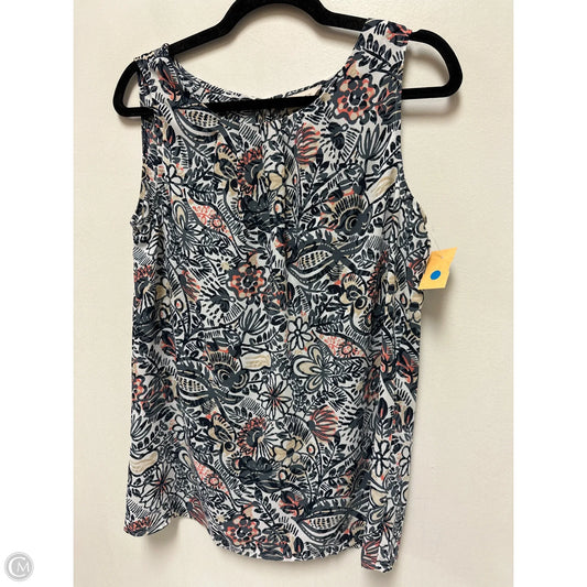 Top Sleeveless By Loft In Grey & Orange, Size: M