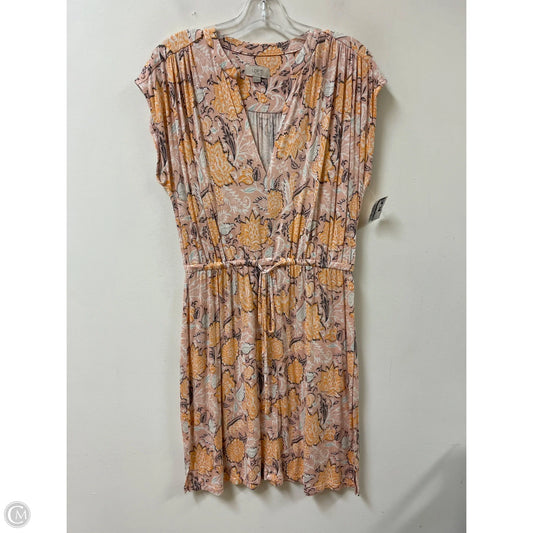 Dress Casual Short By Loft In Orange & Pink, Size: M
