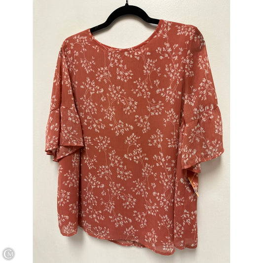 Top Short Sleeve By Ava & Viv In Orange, Size: Xl