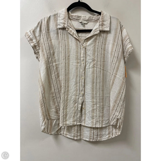 Blouse Short Sleeve By Lucky Brand In Striped Pattern, Size: M