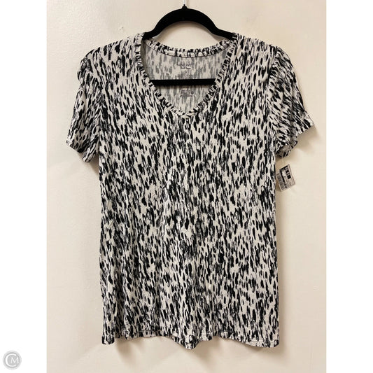 Top Short Sleeve By Nine West In Black & White, Size: S