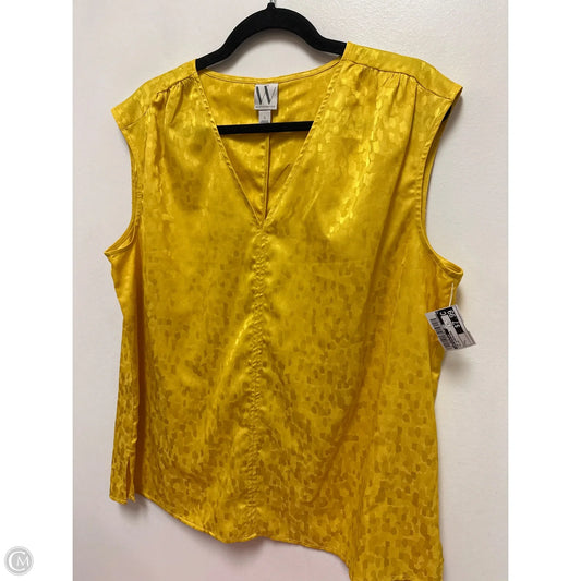Top Sleeveless By Worthington In Yellow, Size: L