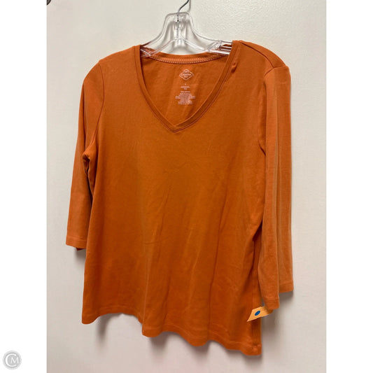 Top 3/4 Sleeve By St Johns Bay In Orange, Size: L