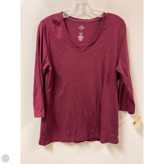 Top 3/4 Sleeve By St Johns Bay In Maroon, Size: L