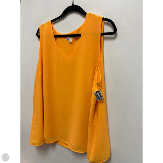 Top Sleeveless By Cato In Orange, Size: 3x