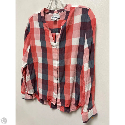 Blouse Long Sleeve By Tommy Bahama In Blue & Red & White, Size: S