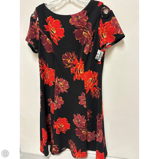 Dress Casual Midi By Agb In Black & Red, Size: L