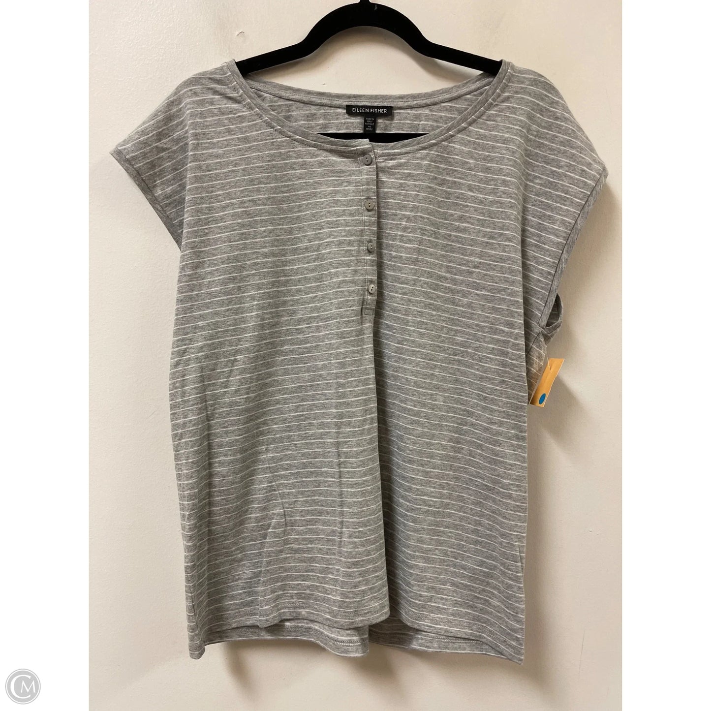 Top Short Sleeve By Eileen Fisher In Striped Pattern, Size: L