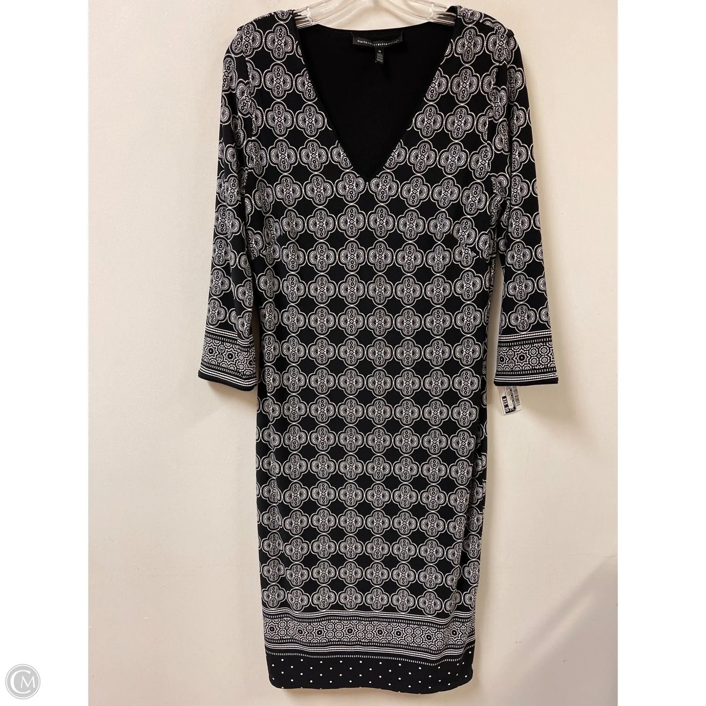 Dress Casual Midi By White House Black Market In Black & White