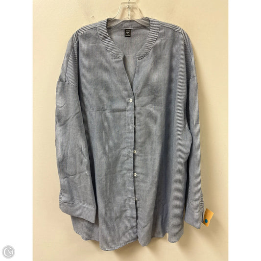 Blouse Long Sleeve By Shein In Striped Pattern, Size: 4x