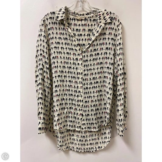 Blouse Long Sleeve By Jane And Delancey In Cream, Size: M