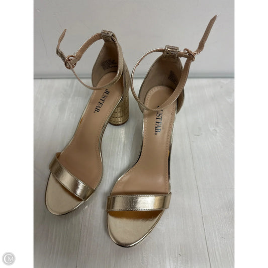 Shoes Heels Block By Justfab In Gold, Size: 7