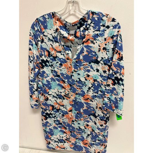 Tunic Long Sleeve By Chicos In Blue & Orange, Size: S