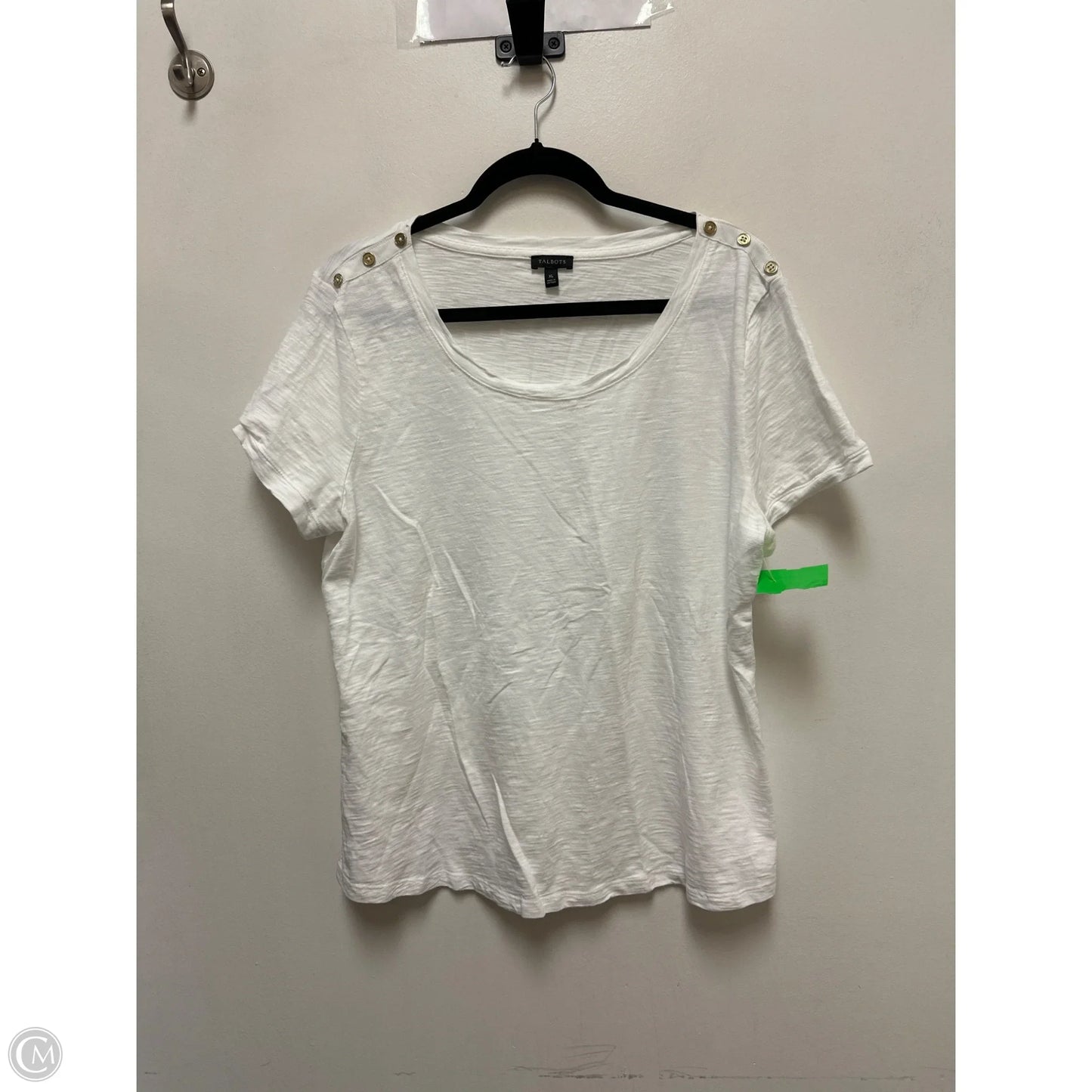 Top Short Sleeve Basic By Talbots In White, Size: Xl