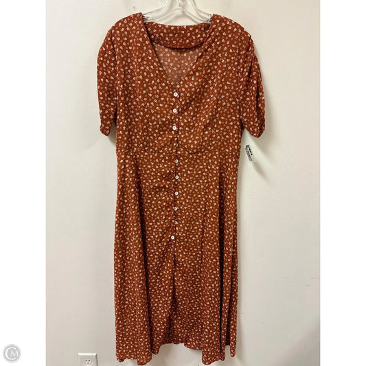 Dress Casual Maxi By Shein In Orange, Size: Xl