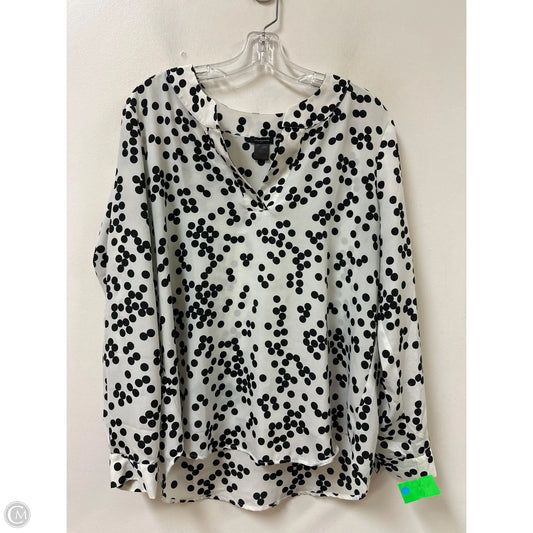 Top Long Sleeve By Ann Taylor In Polkadot Pattern, Size: L
