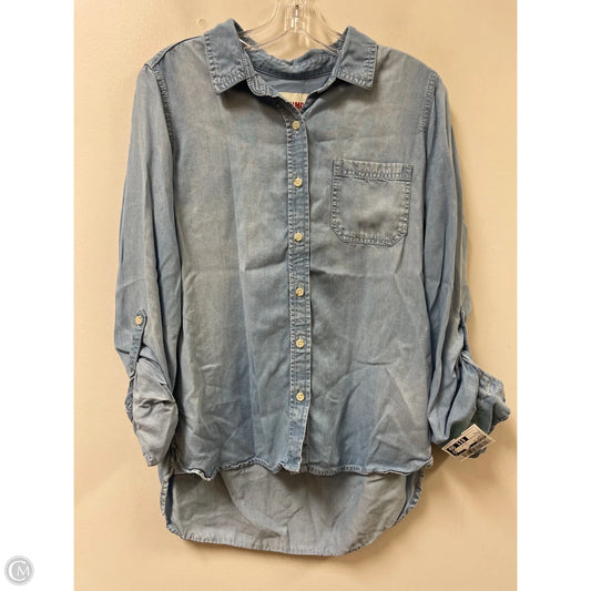 Blouse Long Sleeve By Mossimo In Blue, Size: L