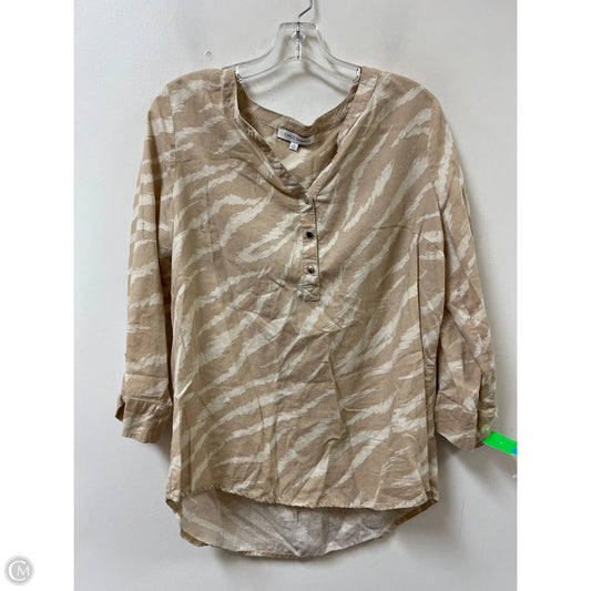Top Long Sleeve By Emily Daniels In Cream, Size: L