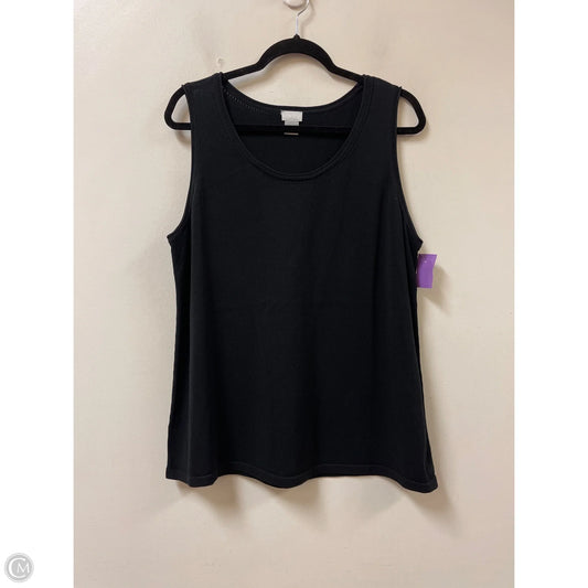 Top Sleeveless By Chicos In Black, Size: Xl