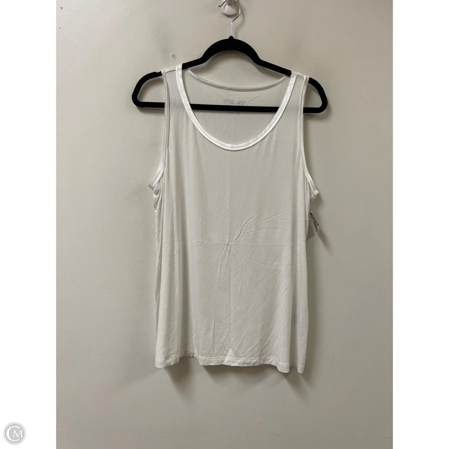 Top Sleeveless By Chicos In White, Size: L
