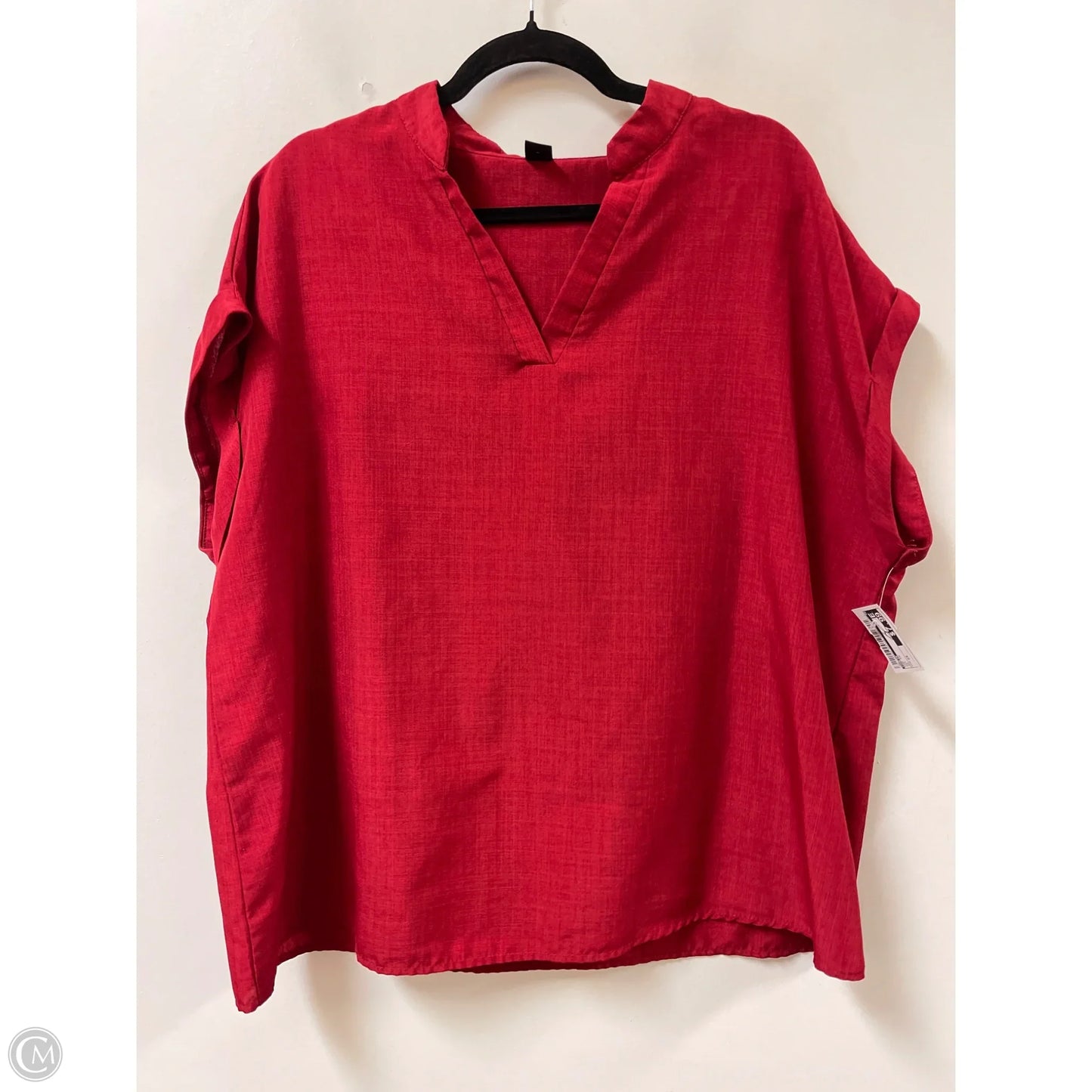 Top Short Sleeve By Shein In Red, Size: 2x