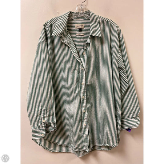 Blouse Long Sleeve By Universal Thread In Striped Pattern, Size: L