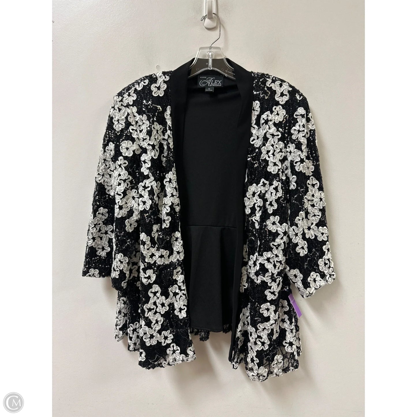 Blazer By Alex Evenings In Black & White, Size: 1x