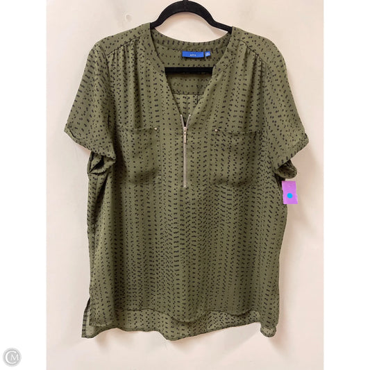 Top Short Sleeve By Apt 9 In Green, Size: 1x
